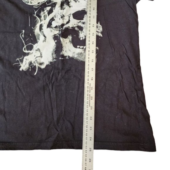 Action Apparel T-Shirt Men's Size M Black Short Sleeve Skull Print - Picture 4 of 6